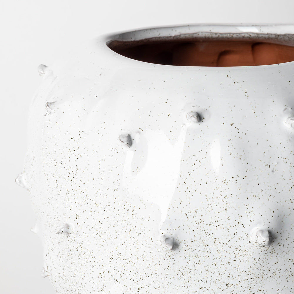 Mercana - Julian Small Glossy White Ceramic Spoked Vase - 68907 view 8