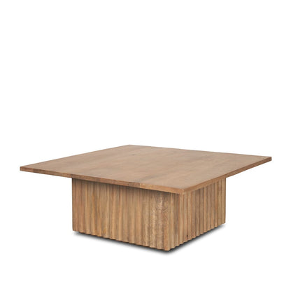 Mercana - June Light Brown Wood w/ Fluting Square Coffee Table - 70632-AB view 1