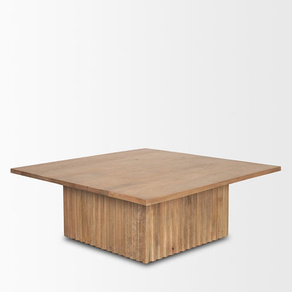 Mercana - June Light Brown Wood w/ Fluting Square Coffee Table - 70632-AB view 3