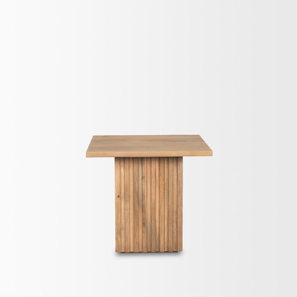 Mercana - June Light Brown Wood w/ Fluting Square Side Table - 70631 view 4