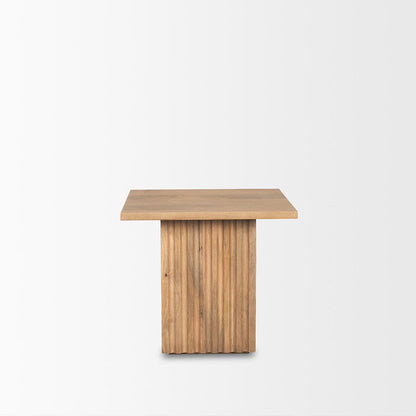 Mercana - June Light Brown Wood w/ Fluting Square Side Table - 70631 view 4
