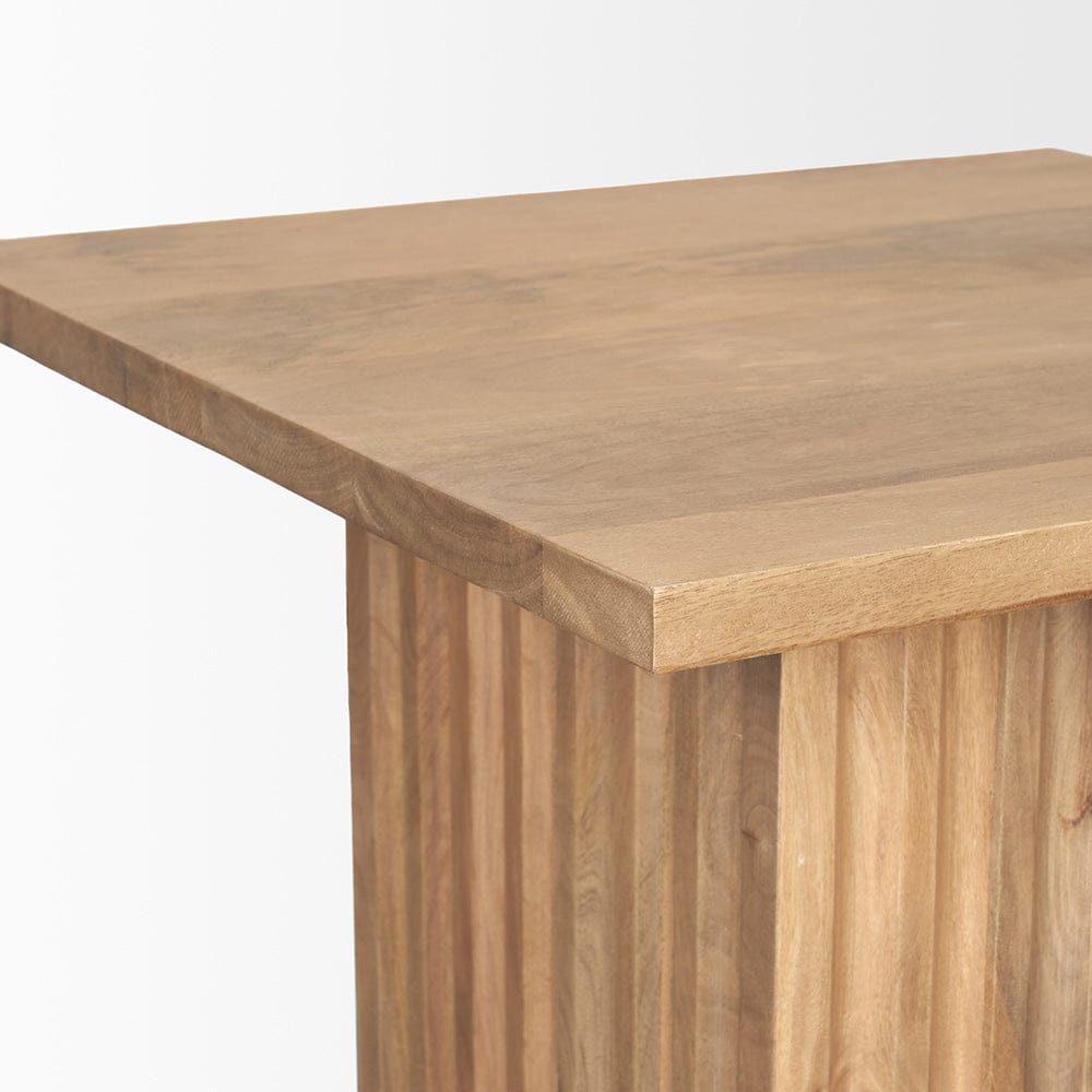 Mercana - June Light Brown Wood w/ Fluting Square Side Table - 70631 view 5