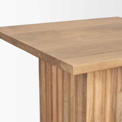 Mercana - June Light Brown Wood w/ Fluting Square Side Table - 70631 view 5