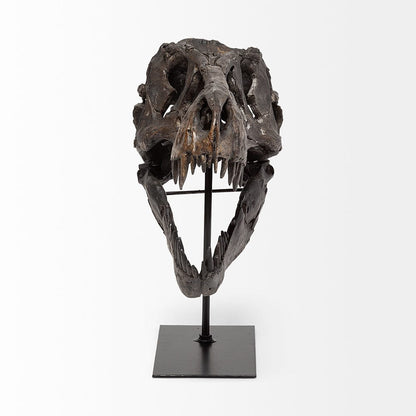 Mercana - Jurassic 6L x 10W Brown Resin Tyrannosaurus Skull Replica - 67025 view 2