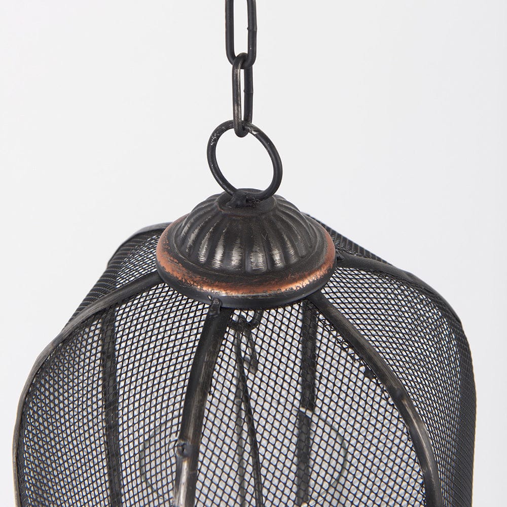 Mercana - Jutland Set of Three Black Metal Bird Cage Candle Holder Lanterns - 53275_CLOSEOUT view 6