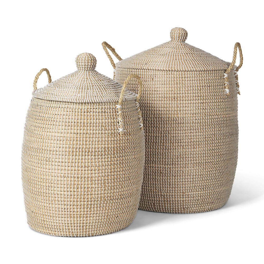 Mercana - Kairi Seagrass Floor Baskets w/ Lids and Handles (Set of 2) - 70225 view 1