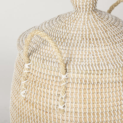 Mercana - Kairi Seagrass Floor Baskets w/ Lids and Handles (Set of 2) - 70225 view 8