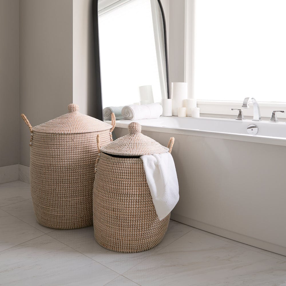 Mercana - Kairi Seagrass Floor Baskets w/ Lids and Handles (Set of 2) - 70225 view 10