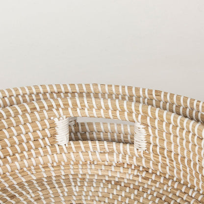 Mercana - Kalama Large Round Seagrass Trays w/ Handles (Set of 2) - 70233 view 6