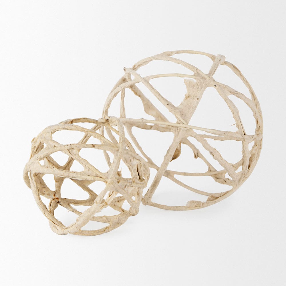 Mercana - Kali 4.5L x 4.5W x 4.5H Small Beige Decorative Metal and Paper Object - 69670_CLOSEOUT view 4