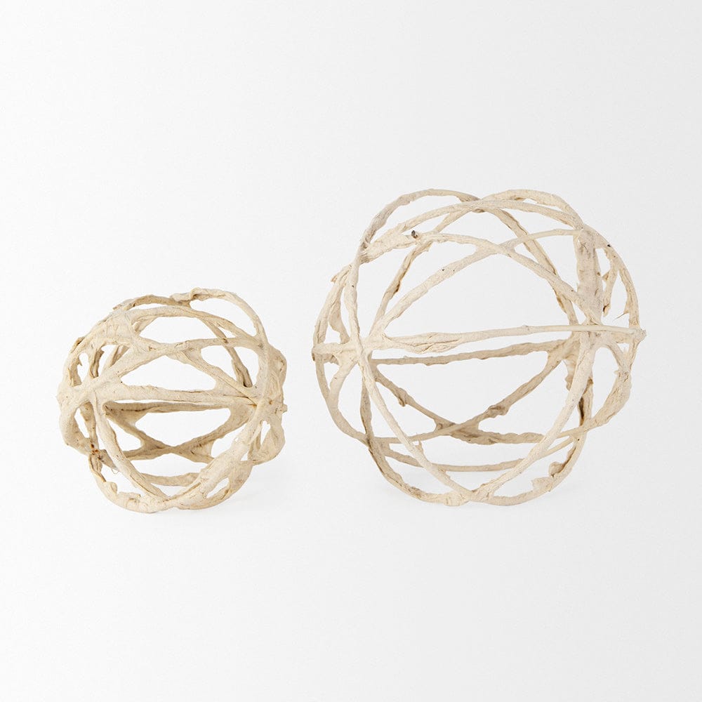 Mercana - Kali 4.5L x 4.5W x 4.5H Small Beige Decorative Metal and Paper Object - 69670_CLOSEOUT view 5