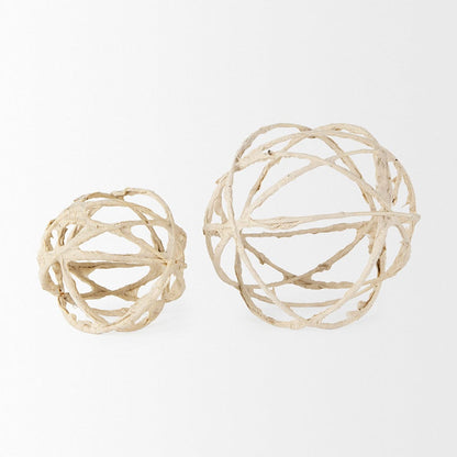 Mercana - Kali 4.5L x 4.5W x 4.5H Small Beige Decorative Metal and Paper Object - 69670_CLOSEOUT view 5