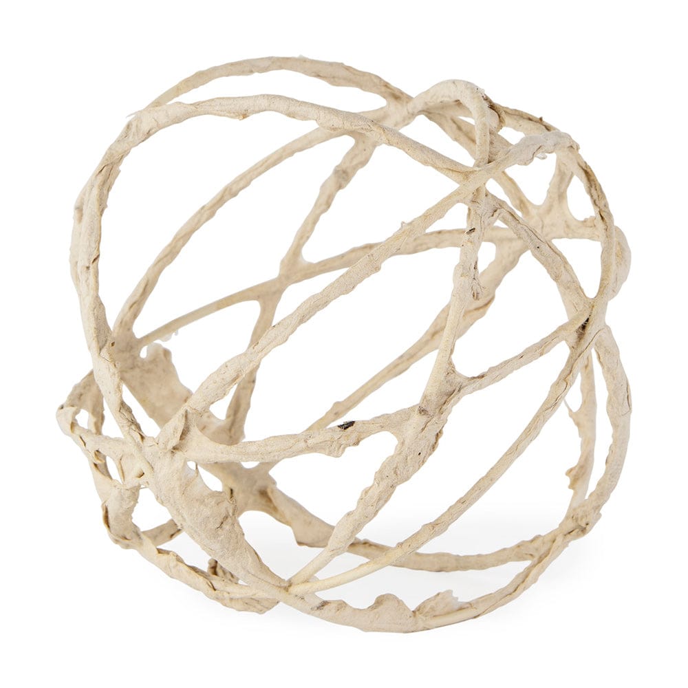 Mercana - Kali 6.7L x 6.7W x 6.7H Large Beige Decorative Metal and Paper Object - 69671 view 1