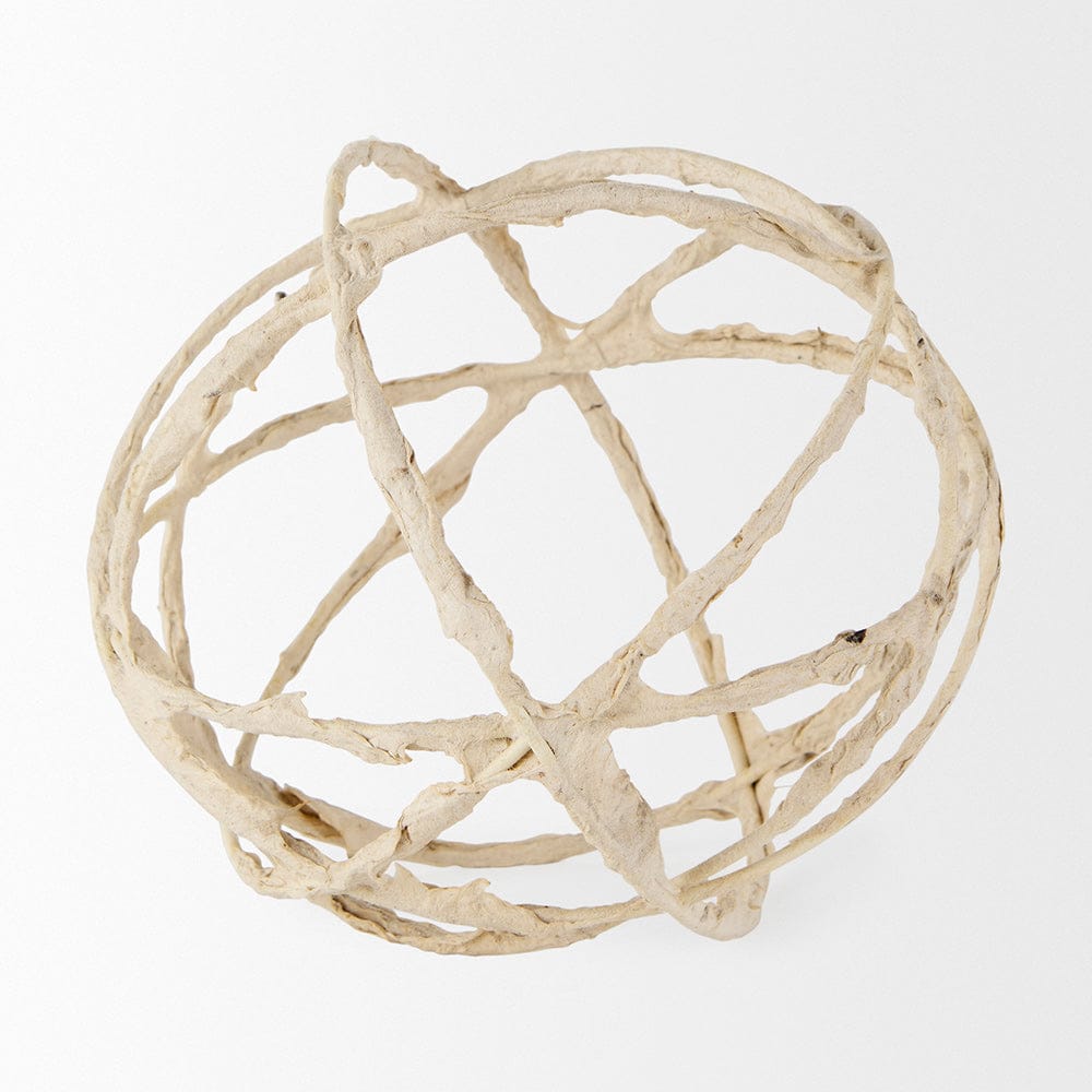 Mercana - Kali 6.7L x 6.7W x 6.7H Large Beige Decorative Metal and Paper Object - 69671 view 2