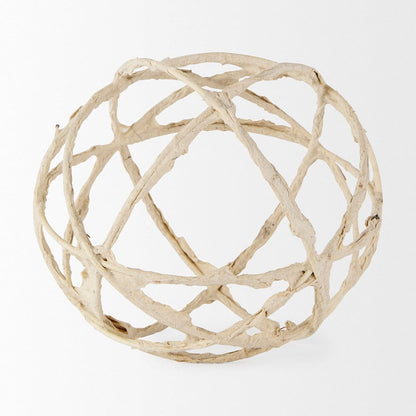 Mercana - Kali 6.7L x 6.7W x 6.7H Large Beige Decorative Metal and Paper Object - 69671 view 3