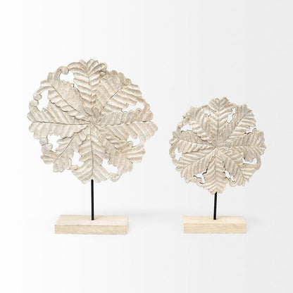 Mercana - Kamara I Small 12L x 4W White Washed Wood W/Antiqued Silver Botanical Decorative Object - 68169_CLOSEOUT view 2