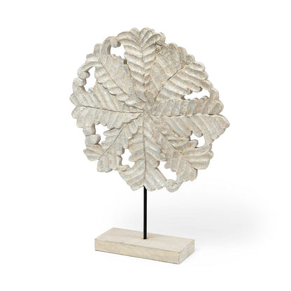 Mercana - Kamara II Large 16L x 4W White Washed Wood W/Antiqued Silver Botanical Decorative Object - 68170_CLOSEOUT view 1
