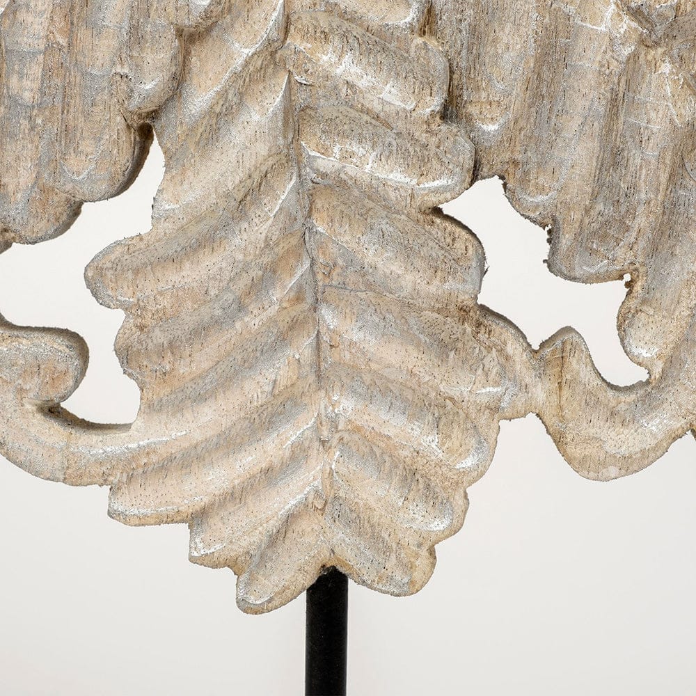 Mercana - Kamara II Large 16L x 4W White Washed Wood W/Antiqued Silver Botanical Decorative Object - 68170_CLOSEOUT view 2