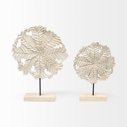Mercana - Kamara II Large 16L x 4W White Washed Wood W/Antiqued Silver Botanical Decorative Object - 68170_CLOSEOUT view 5