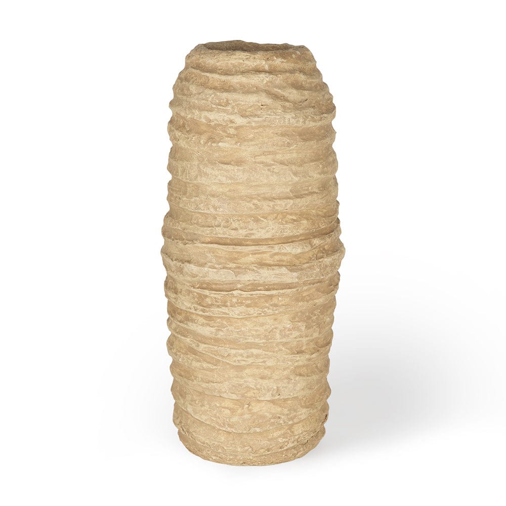Mercana - Kamli Large Beige Paper Mache Vase - 70213_CLOSEOUT view 1