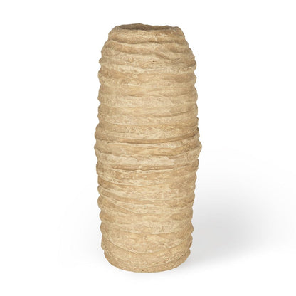 Mercana - Kamli Large Beige Paper Mache Vase - 70213_CLOSEOUT view 1