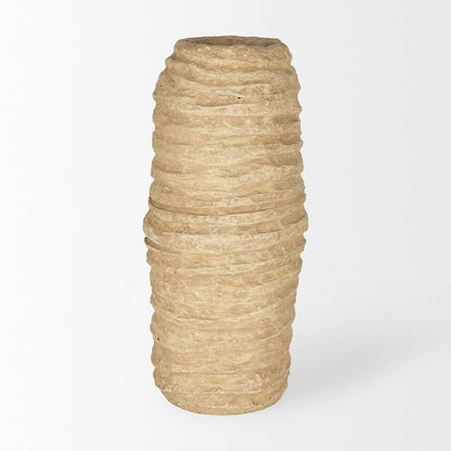 Mercana - Kamli Large Beige Paper Mache Vase - 70213_CLOSEOUT view 2