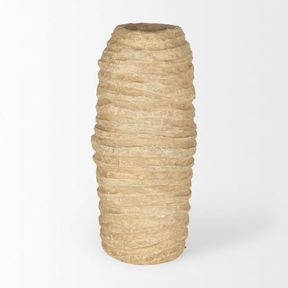 Mercana - Kamli Large Beige Paper Mache Vase - 70213_CLOSEOUT view 3
