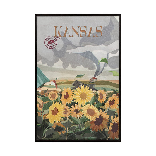 Mercana - Kansas Go USA SM by Mercana Studio a Hand Embellished Decograph Framed Art Print - 13765 view 1