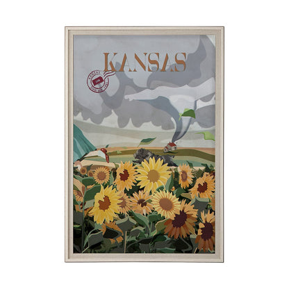 Mercana - Kansas Go USA XL by Mercana Studio a Hand Embellished Decograph Framed Art Print under Glass - 13798 view 1