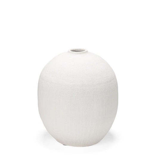 Mercana - Karakum I Short White Textured Ceramic Vase - 67678 view 1