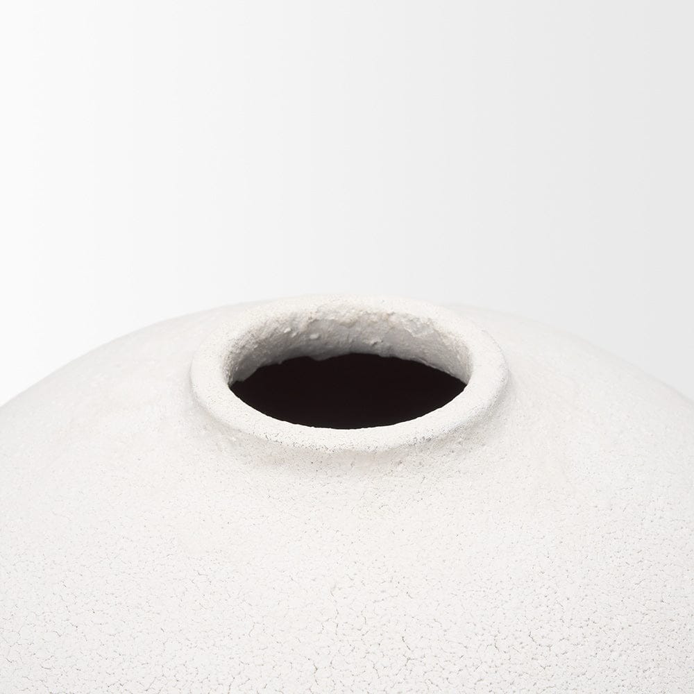 Mercana - Karakum I Short White Textured Ceramic Vase - 67678 view 3