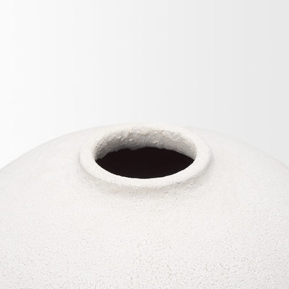 Mercana - Karakum I Short White Textured Ceramic Vase - 67678 view 3