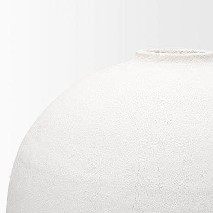 Mercana - Karakum I Short White Textured Ceramic Vase - 67678 view 4