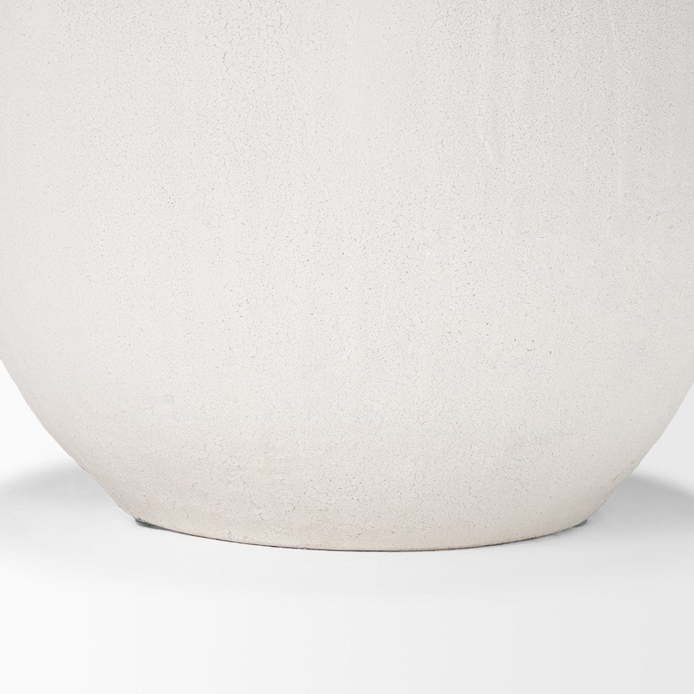 Mercana - Karakum I Short White Textured Ceramic Vase - 67678 view 5