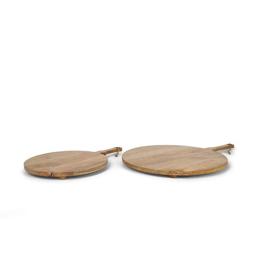 Mercana - Karana Natural Solid Wood Round Serving Boards - 70936 view 1