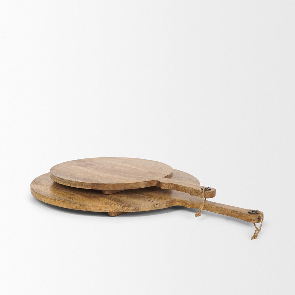 Mercana - Karana Natural Solid Wood Round Serving Boards - 70936 view 3
