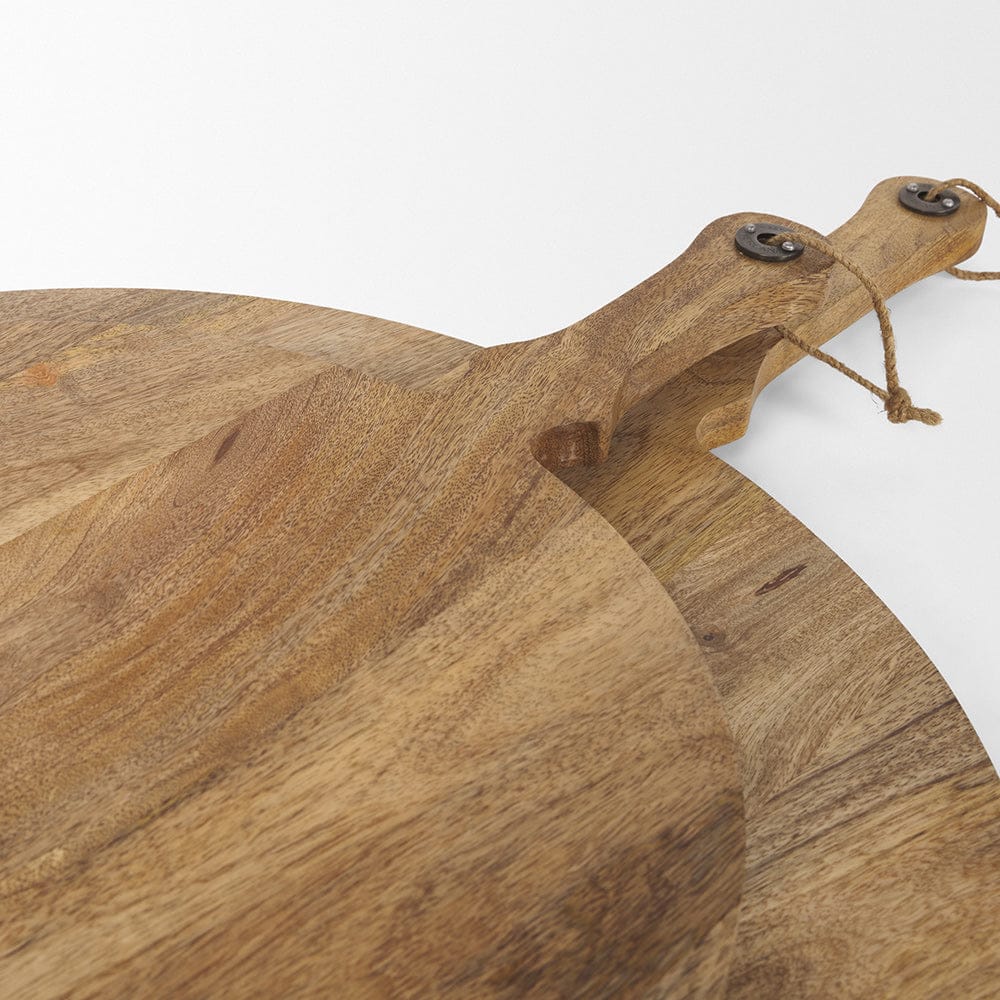 Mercana - Karana Natural Solid Wood Round Serving Boards - 70936 view 4