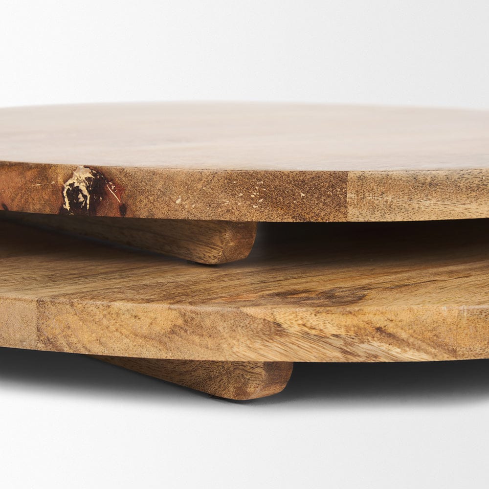 Mercana - Karana Natural Solid Wood Round Serving Boards - 70936 view 5