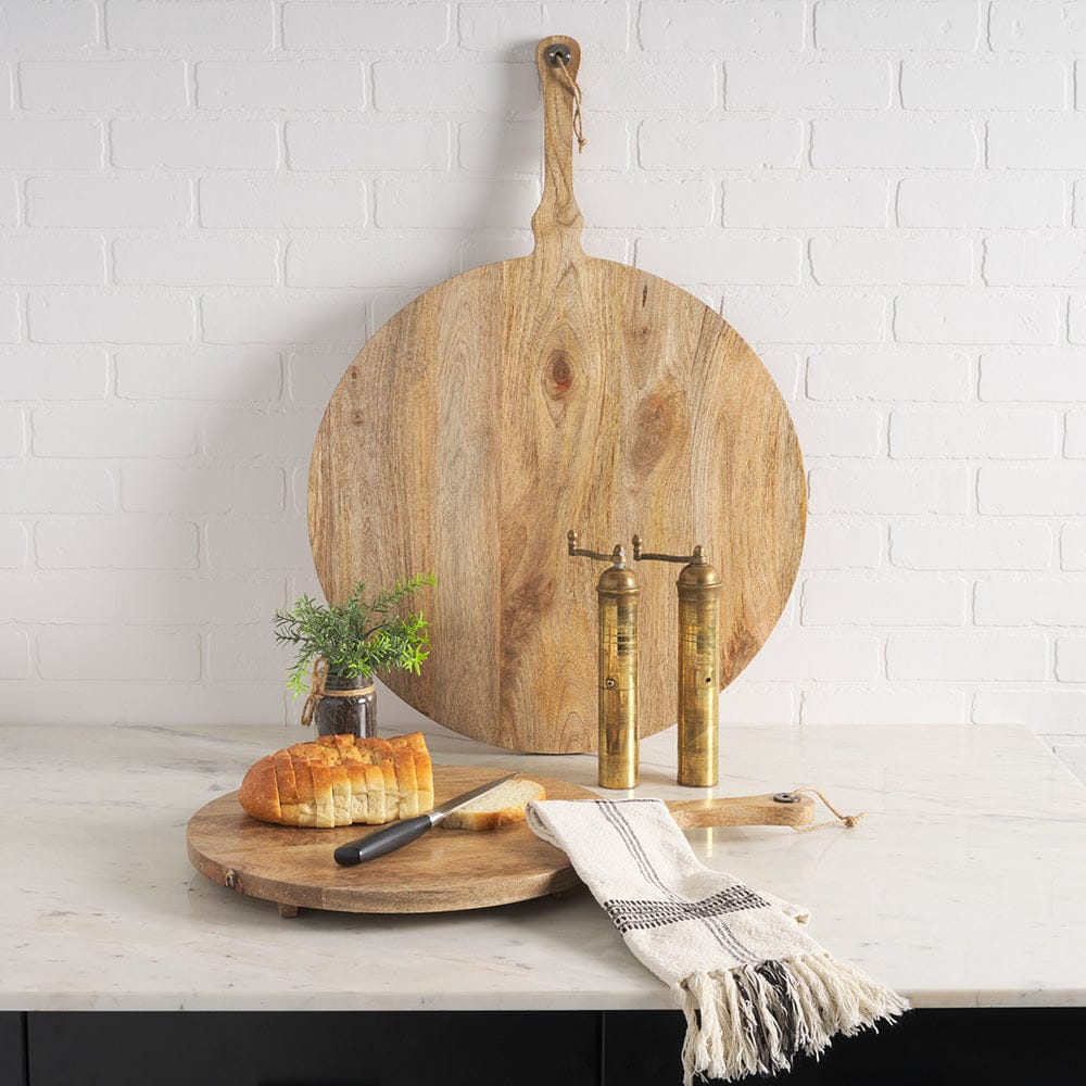 Mercana - Karana Natural Solid Wood Round Serving Boards - 70936 view 7