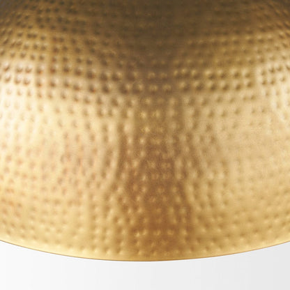 Mercana - Karina 24" Round Brass-tone Hammered Metal Dome Pendant Light - 70100 view 6