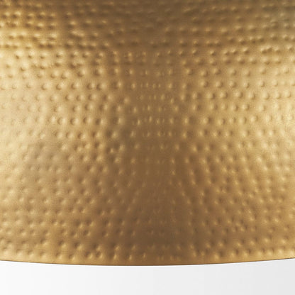 Mercana - Karina 36" Round Brass-tone Hammered Metal Dome Pendant Light - 70101 view 6