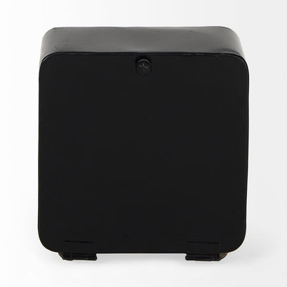 Mercana - Karl 6.0L x 3.0W x 6.8H Rustic Black Iron Rounded Square Table Clock - 69487 view 4