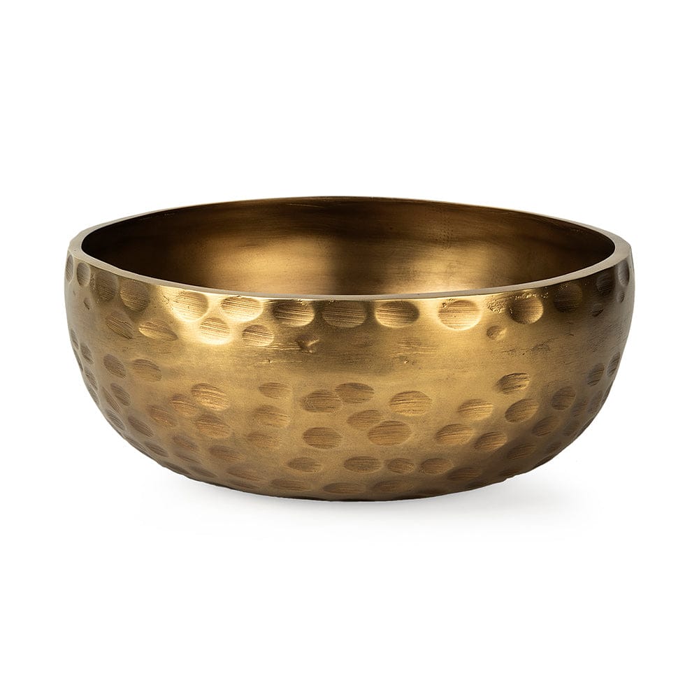 Mercana - Karmel 12L x 12W Gold Hammered Aluminum Bowl - 69074 view 1