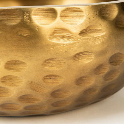Mercana - Karmel 12L x 12W Gold Hammered Aluminum Bowl - 69074 view 4