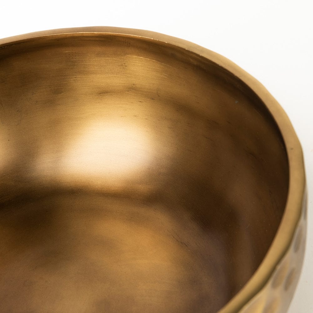 Mercana - Karmel 12L x 12W Gold Hammered Aluminum Bowl - 69074 view 5