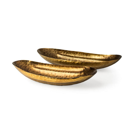Mercana - Karmen Gold Hammered Oversized Bowls (Set of 2) - 69075_CLOSEOUT view 1