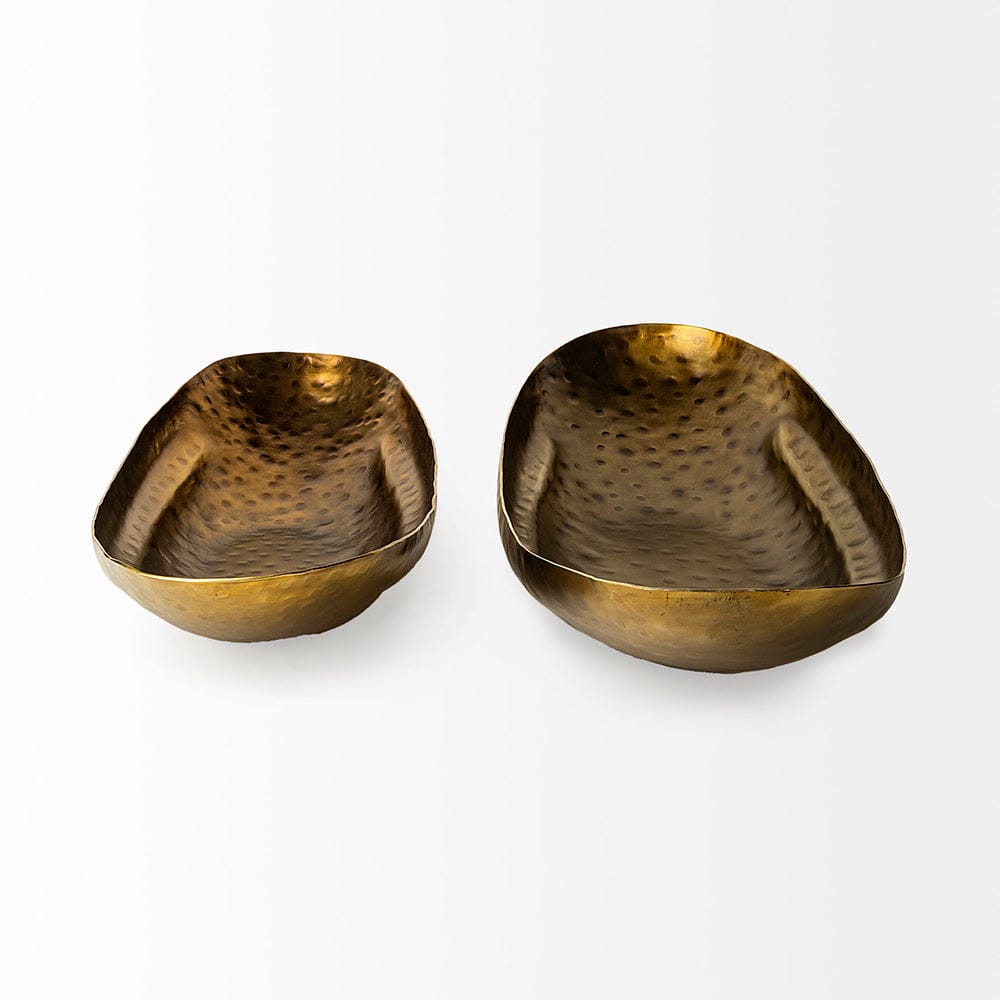 Mercana - Karmen Gold Hammered Oversized Bowls (Set of 2) - 69075_CLOSEOUT view 3