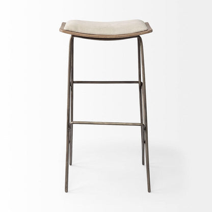 Mercana - Katniss 30" Total Height Cream Fabric Seat Gold Metal Frame Bar Stool - 68466 view 2