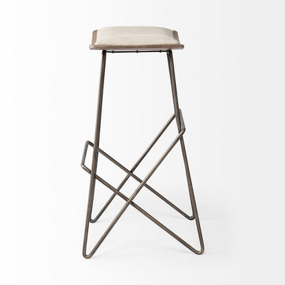 Mercana - Katniss 30" Total Height Cream Fabric Seat Gold Metal Frame Bar Stool - 68466 view 3