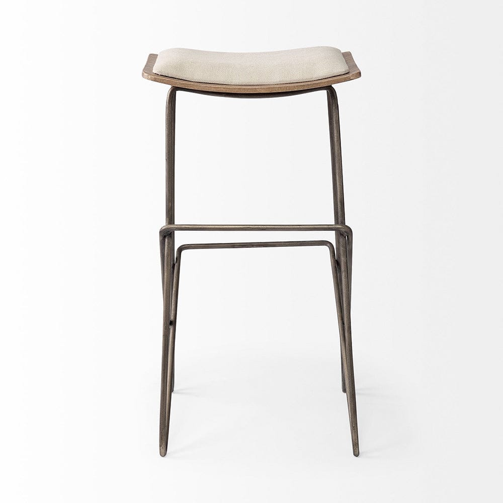 Mercana - Katniss 30" Total Height Cream Fabric Seat Gold Metal Frame Bar Stool - 68466 view 4